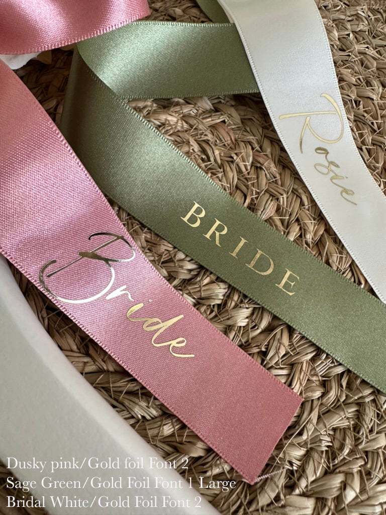 Personalised Place Name Ribbons - Dusky Pink