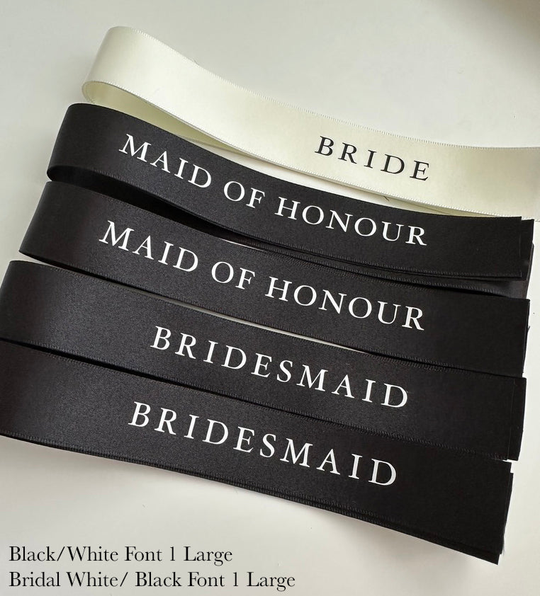 Personalised Place Name Ribbons - Black