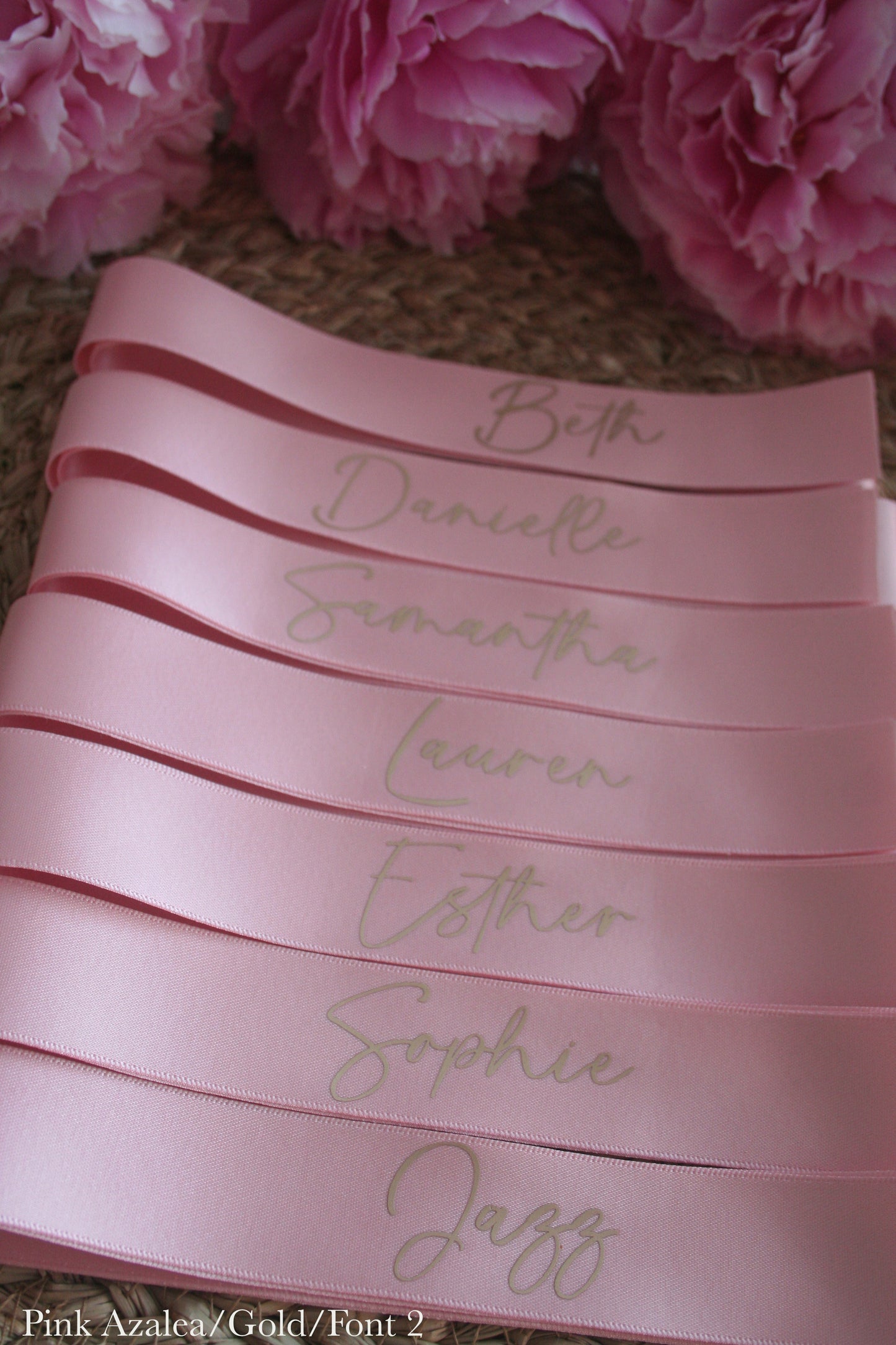 Personalised Place Name Ribbons - Pink Azalea