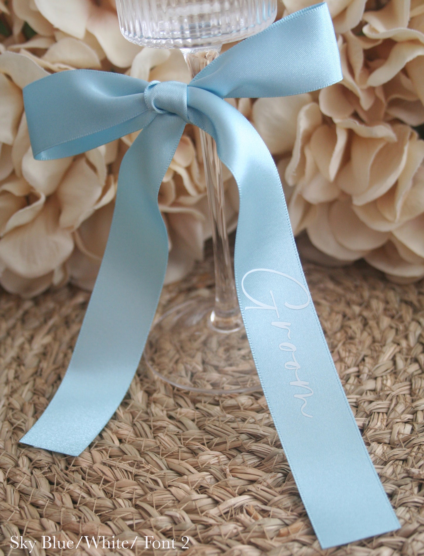 Personalised Place Name Ribbons- Sky Blue