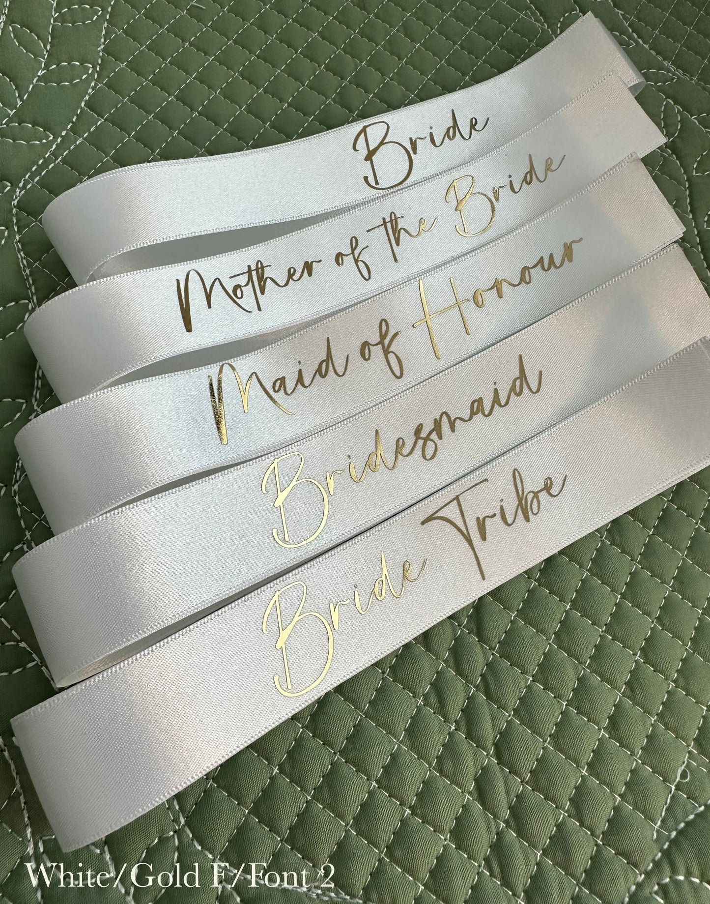 Personalised Place Name Ribbons - White