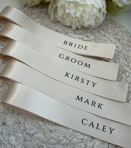 Personalised Place Name Ribbons - Pearl