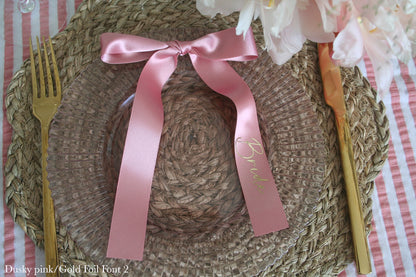 Personalised Place Name Ribbons - Dusky Pink