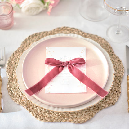 Velvet bow place setting "Hand-tied"