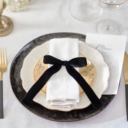 Velvet bow place setting "Hand-tied"