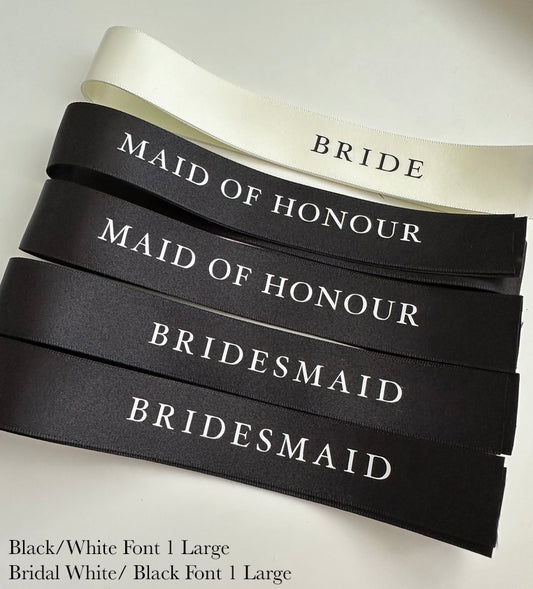 Personalised Place Name Ribbons - Black