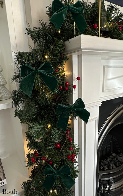 Velvet Christmas Tree Bows Pack of 6