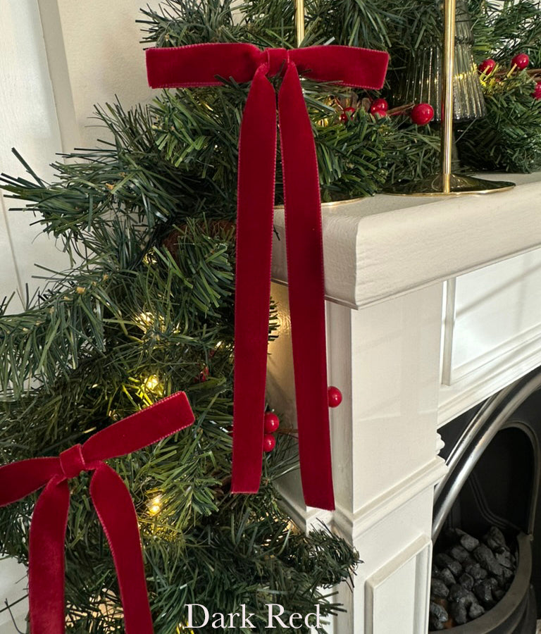 Vintage Velvet Christmas tree bows pack of 6