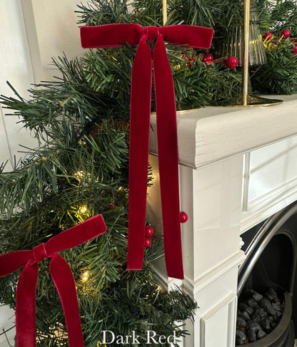 Vintage Velvet Christmas tree bows pack of 6