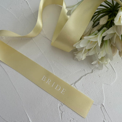 Personalised Place Name Ribbons - Pale Lemon