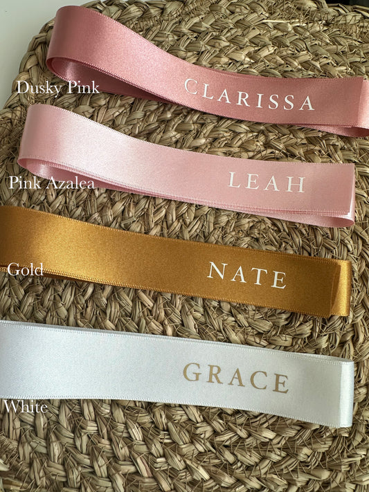 Personalised Place Name Ribbons - Gold