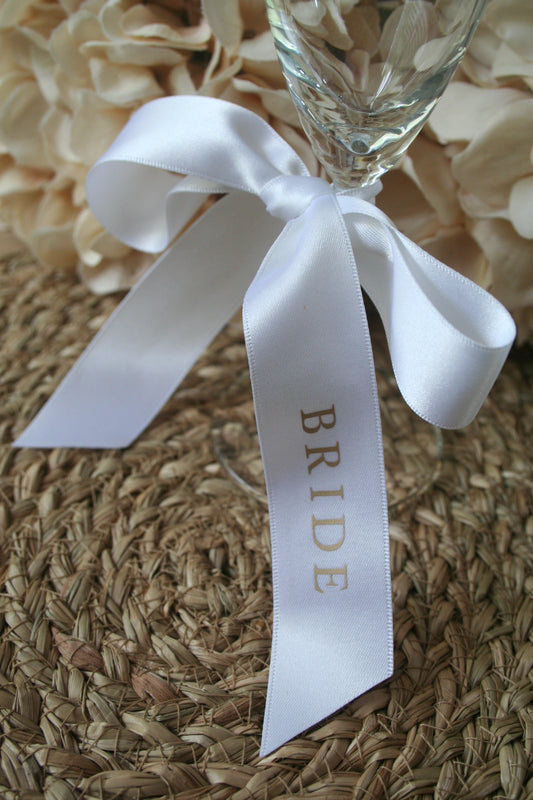 Personalised Place Name Ribbons - White
