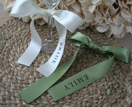 Personalised Place Name Ribbons - Ecru