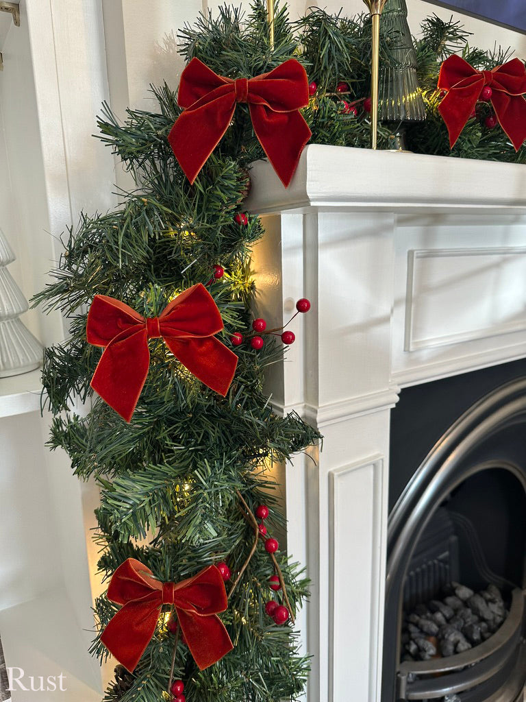 Velvet Christmas Tree Bows Pack of 6