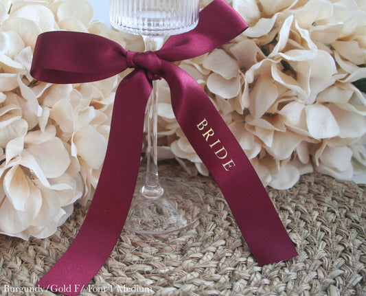 Personalised Place Name Ribbons - Burgundy