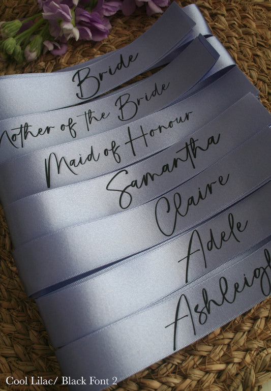 Personalised Place Name Ribbons - Cool lilac
