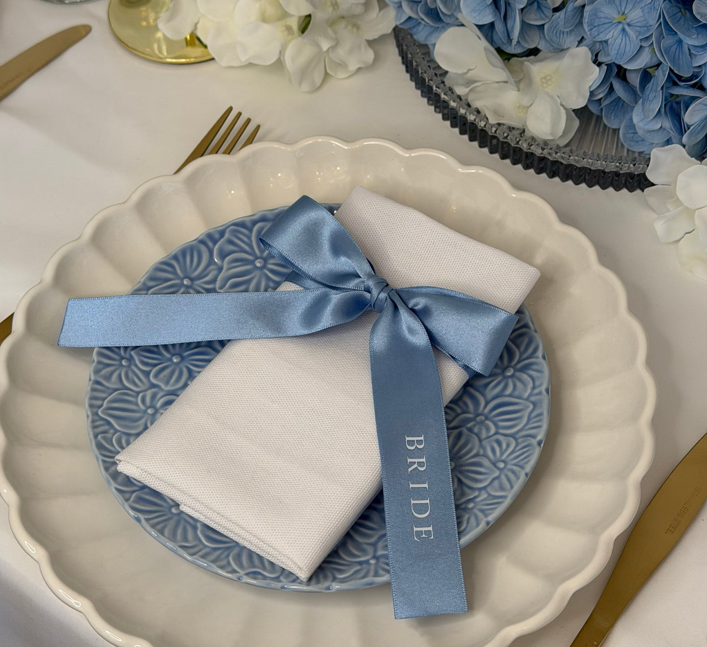 Personalised Place Name Ribbons - Dusky Blue