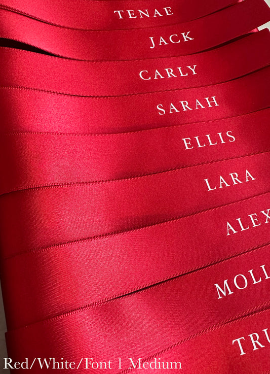 Personalised Place Name Ribbons - Red
