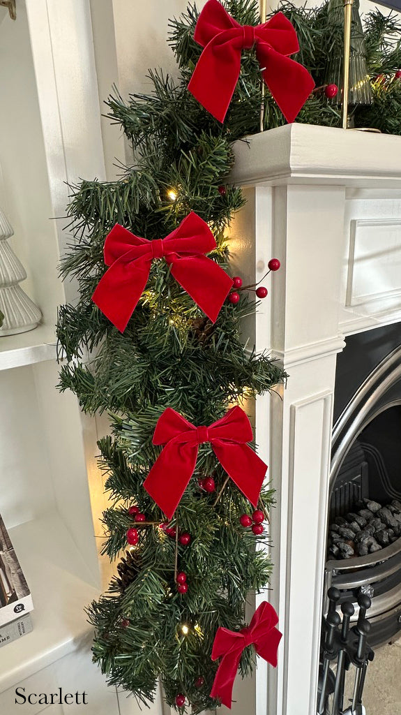Velvet Christmas Tree Bows Pack of 6