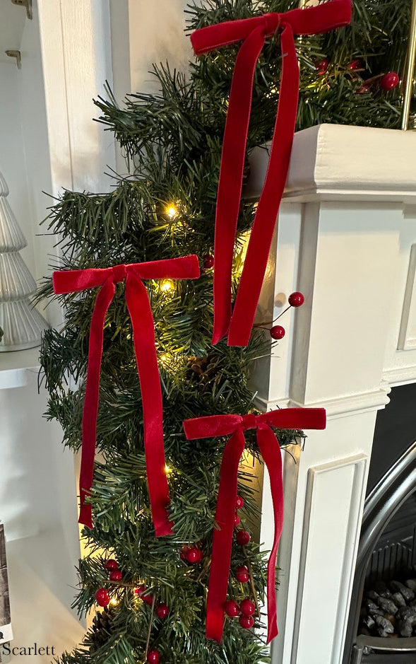 Vintage Velvet Christmas tree bows pack of 6