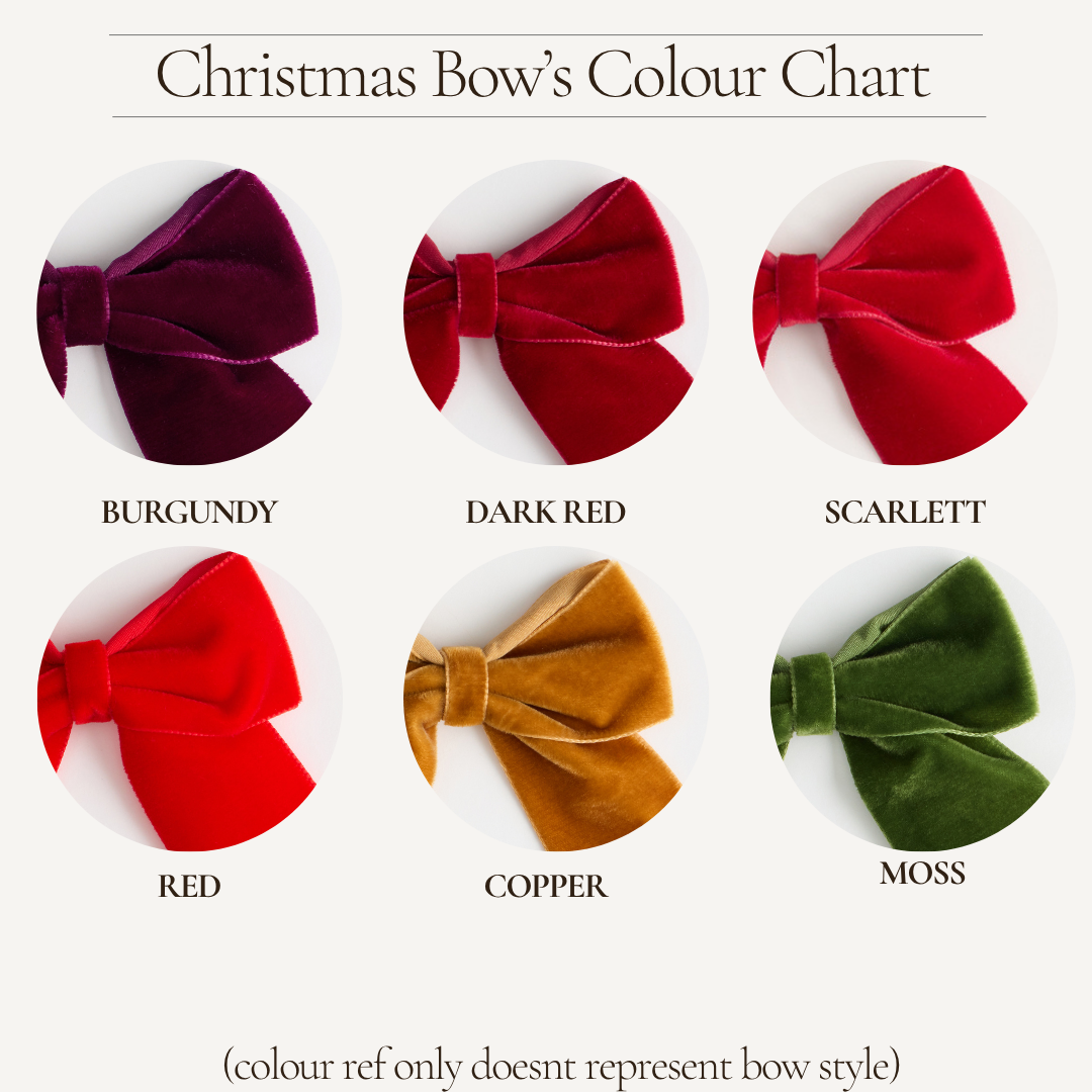 Vintage Velvet Christmas tree bows pack of 6