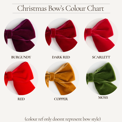 Vintage Velvet Christmas tree bows pack of 6