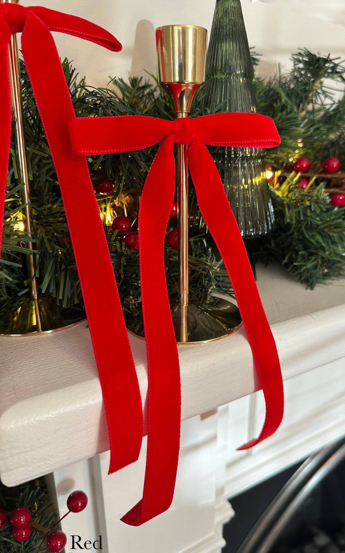 Vintage Velvet Christmas tree bows pack of 6