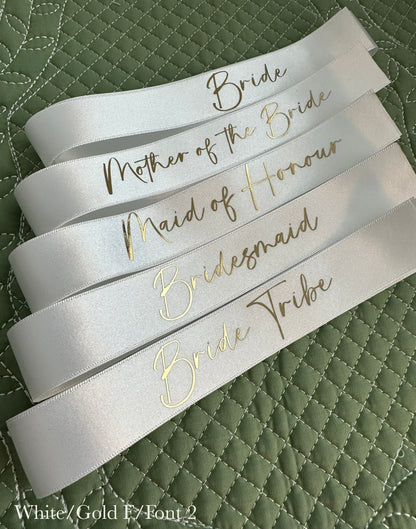 Personalised Place Name Ribbons - White